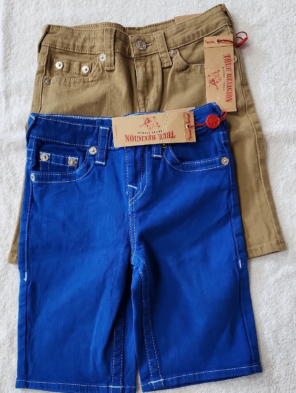 True Religion Royal Blue & Khaki Boys' Shorts Set Size 7 New